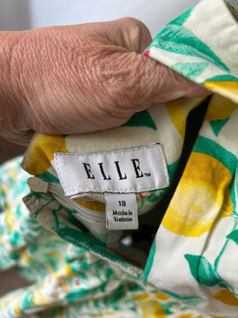 Elle Lemon Print Fit Flare Summer Dress 18 - Picture 4 of 5